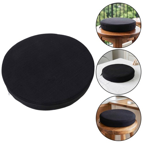 Black round bar stool - black,